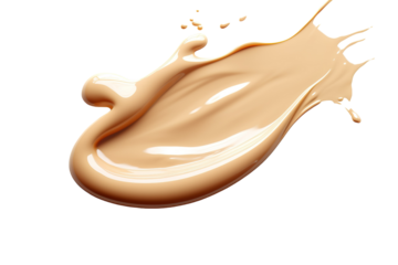 A Swirl of Liquid Foundation, A Promise of Flawless Skin on a White or Clear Surface PNG Transparent Background.
