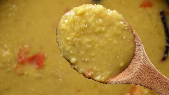  cooking dhal in a large pan 
