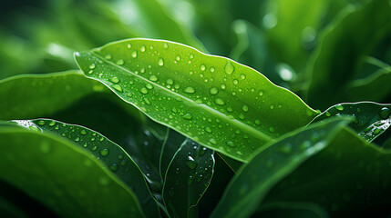 Green plant leaf in close-up