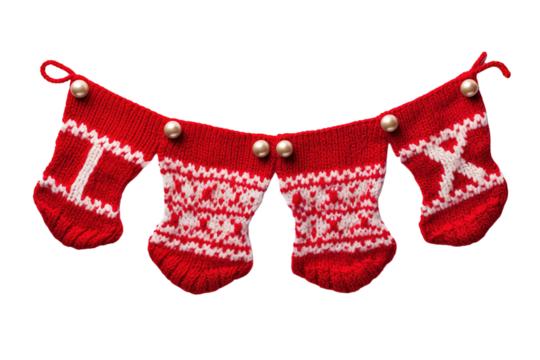 Festive Holiday Decor Letters I A T in Red, Green, and Cream on a White or Clear Surface PNG Transparent Background.