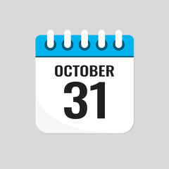 Icon page calendar day - 31 October