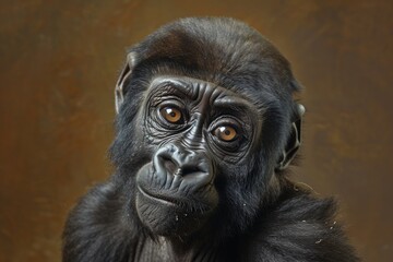 Obraz premium Western lowland gorilla juvenile male portrait