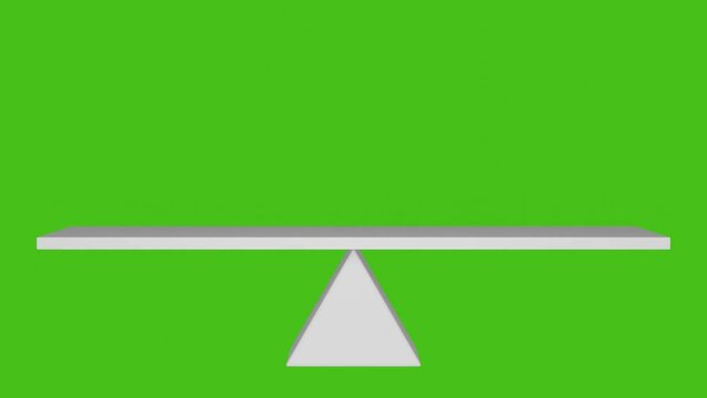mockup white scale balance weight compare 3d element animation green screen footage background loop seamless 4k