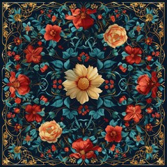 Aged Brown Paper with Retro Decorative Border in Vintage Style