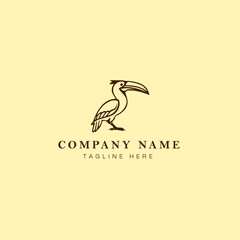 toucan bird logo vector icon illustration design template - vector graphic