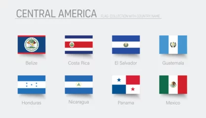 Central America flag set. Hight detailed. Vector illustration © Ekler
