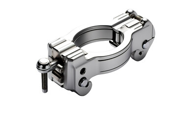 Obraz premium A Gleaming Silver Bicycle Derailleur Hanger, Ready for Action on a White or Clear Surface PNG Transparent Background.