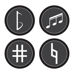 Music notes icon set, Music notes symbol, vector illustration