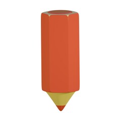 red pencil in 3D style