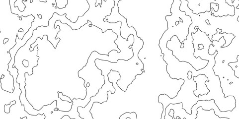 Obraz premium Vintage contour mapping illustrations of map lines, topographic contour lines vector map seamless pattern abstract white topography lines background contour maps landscape terrain vector illustration.