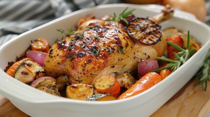 roasted chicken with vegetables