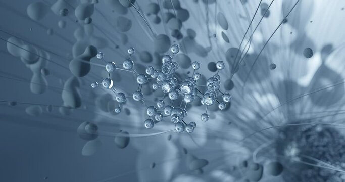 Buparvaquone rotating molecular 3d structure ball-and-stick model, looped video naphthoquinone antiprotozoal drug