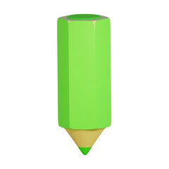 green pencil in 3D style 
