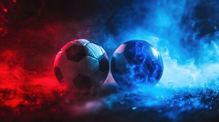 Naklejka premium Vs Background. Red and Blue Lights Illuminate Competitive Match