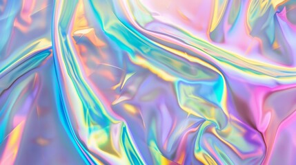 A rainbow colored iridescent holographic background with soft gradient colors.
