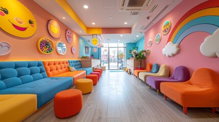 Colorful and Playful Children's Waiting Room - Generative AI
