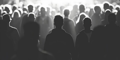 Crowd of people in monochrome