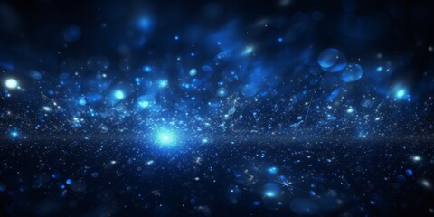 Fototapeta premium Abstract Blue Particle Cosmic Background