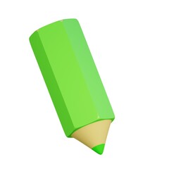 green pencil in 3D style 