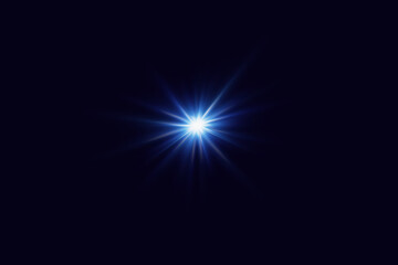 Light flashes of light. Star and flare explosion, rays effect.