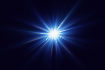 Light flashes of light. Star and flare explosion, rays effect.