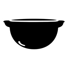 Bowl silhouette isolated on transparent background