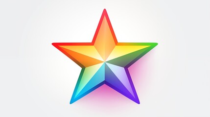 Fototapeta premium Vibrant Geometric Rainbow Star