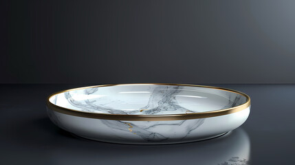Marble round tray