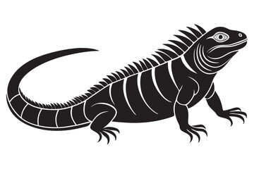 Silhouette of standing iguana illustration