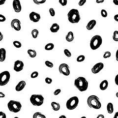 Seamless pattern with sketch circles shape