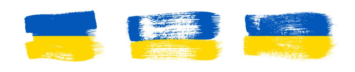 Set of Ukrainian national flags