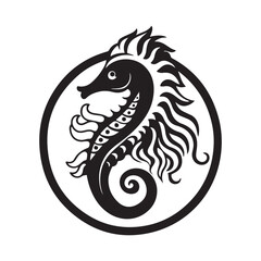 Sea horse animal logo template vector design isolated on white background