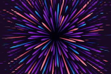 Abstract futuristic radial circular wavy colorful lines flow explosion concept, starburst dynamic multicolored lines, speed geometric background