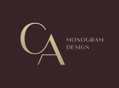 CA letter logo icon design. Classic style luxury initials monogram.