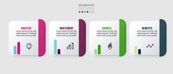 Business concept infographic template with option.
