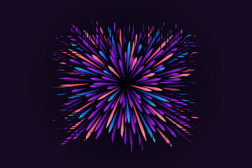 Abstract futuristic radial circular wavy colorful lines flow explosion concept, starburst dynamic multicolored lines, speed geometric background