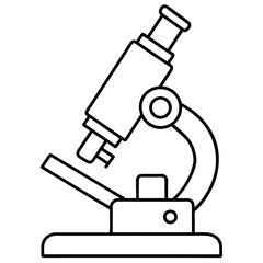 Clean Microscope Illustration  Line Art vector.