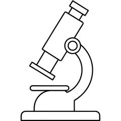 Clean Microscope Illustration  Line Art vector.