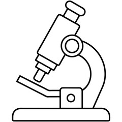 Clean Microscope Illustration  Line Art vector.