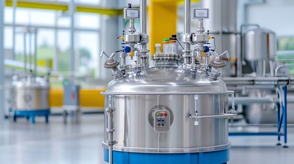 Modern chemical machinery design for large-scale polymer synthesis with enhanced safety features, chemical machinery modernization, innovative polymer production