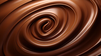 Naklejka premium Chocolate swirl with molten dark chocolate - 3D illustration