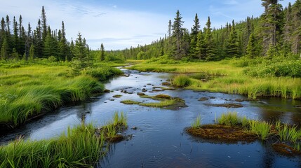 Obraz premium Rich wilderness landscapes highlighting seasonal species interactions, Wilderness Interaction Seasons, Ecological Seasons