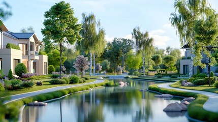 Civil layout of a suburban development with recreational areas and community facilities, civil layout, family-friendly neighborhood design