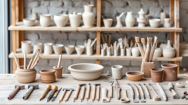 Comprehensive set of mechanical tools for experimental ceramic shaping, mechanical tools, artistic ceramics fabrication