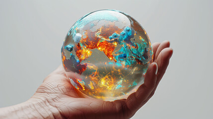 Globe and stack with coins. Money makes the world go round