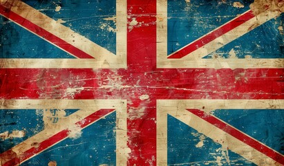 Fototapeta premium A British flag with a red cross on it