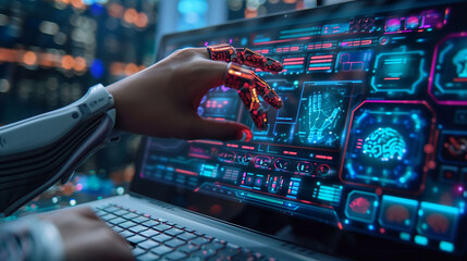 Businesses working together with AI.