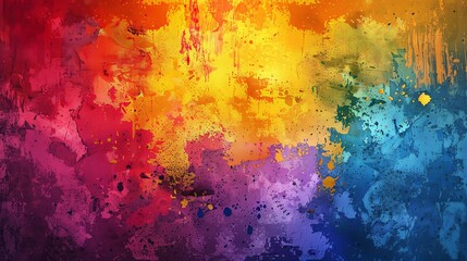 Fototapeta premium A colorful painting with splatters of paint on it