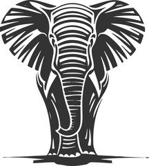 A majestic elephant, with wrinkled skin and wise eyes, symbolizes strength and gentle wisdom, perfect for wildlife enthusiasts and advocates of conservation efforts. 