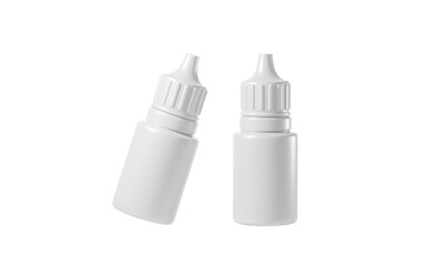 White ear drops, eye drops, 3d rendering.